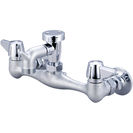 CENTRAL BRASS Two Handle Wallmount Service Sink Faucet, NPT, Wallmount, Rough Chrome, Weight: 4.2 0050-URC